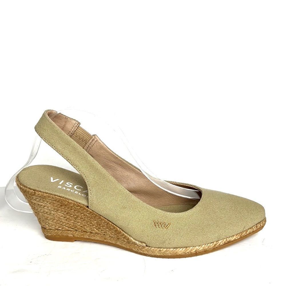 NWOB VISCATA  Barcelona Canvas Sandal Wedged Canvas Espadrilles sz 38 US 6,5 - 7